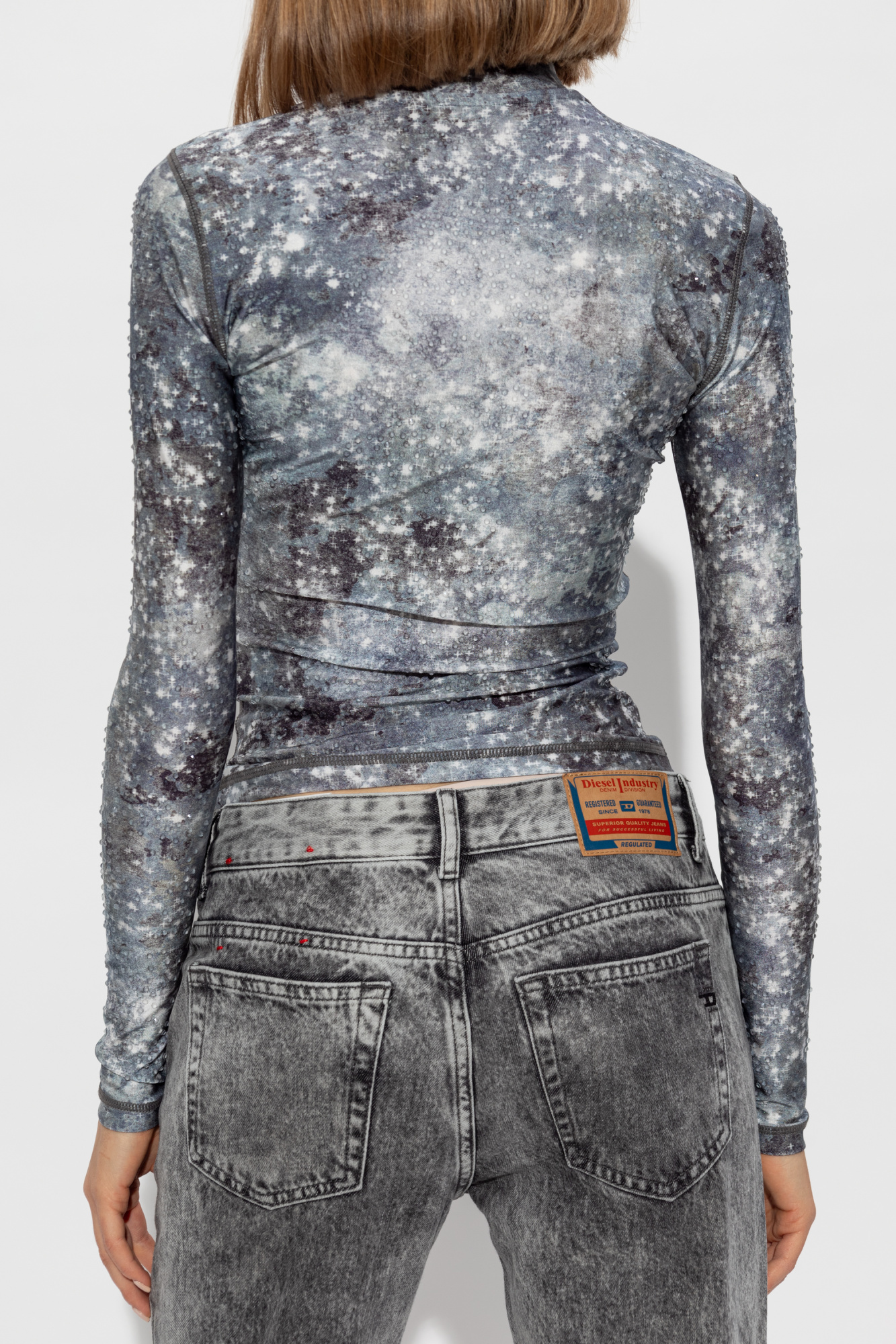 ◆DIESEL◆ T-Akara T-shirt Gray A160940IKAI9XXA A160940IKAI9 T-AKARA Long sleeved turtle neck top｜マルチカラー
